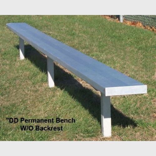 Permanent Bench Without Backrest - Aluminum