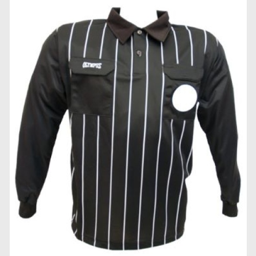 Classic Referee Shirt  Long Sleeve Black -  XX Large